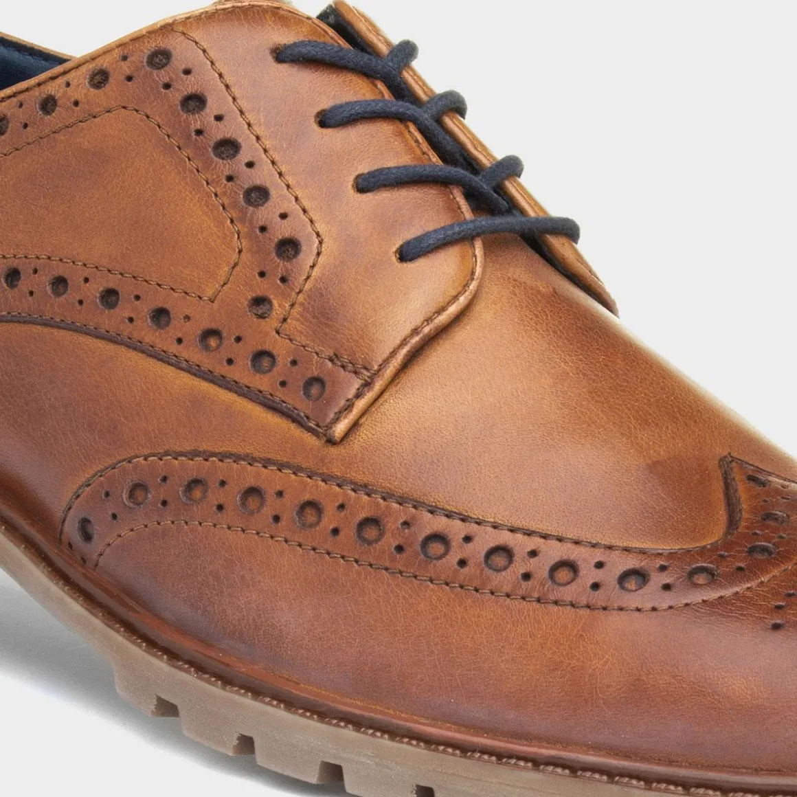 Red Level Cruise Mens Tan Leather Brogue Shoe