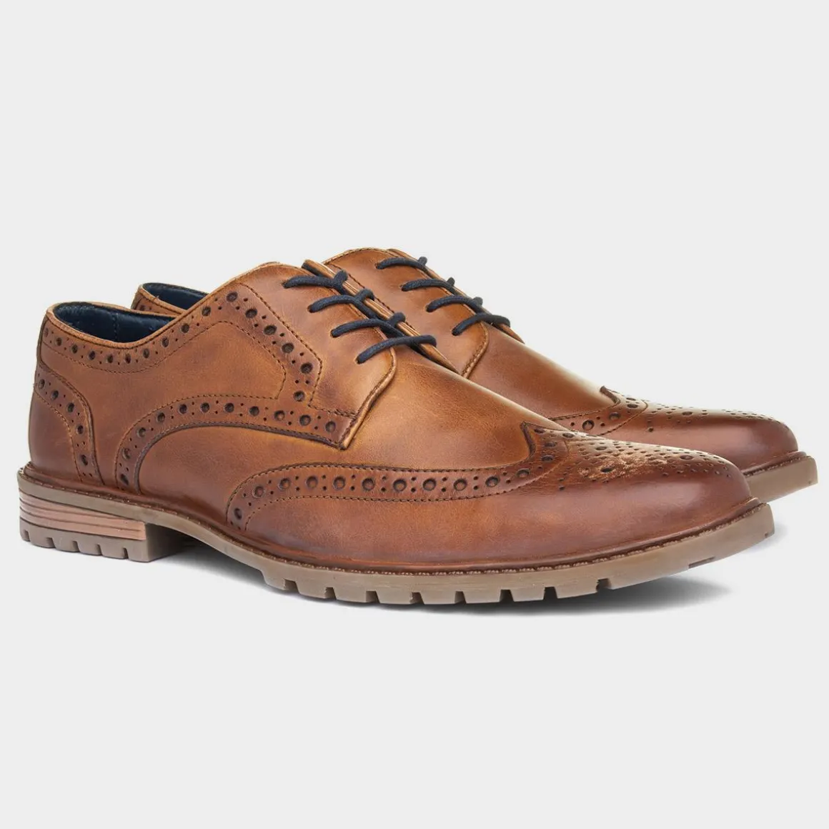 Red Level Cruise Mens Tan Leather Brogue Shoe