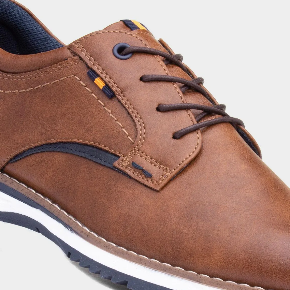 Relife Alfie Mens Cognac Brown Lace Up Shoe