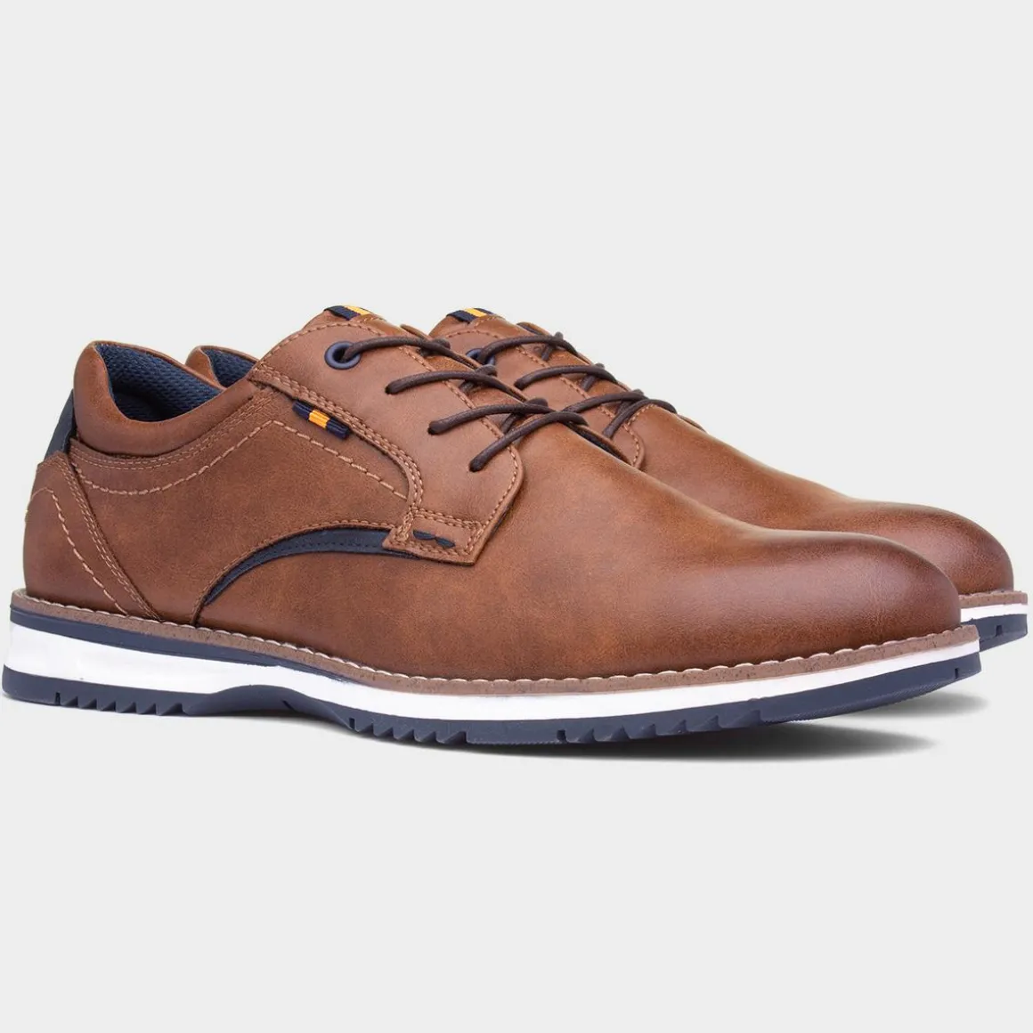 Relife Alfie Mens Cognac Brown Lace Up Shoe