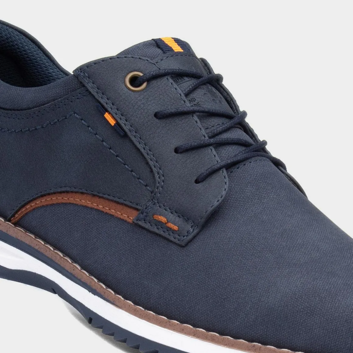 Relife Alfie Mens Navy Lace Up Wide Fit Shoe