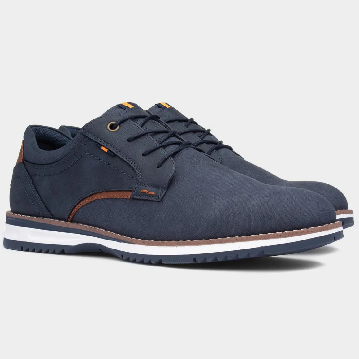 Relife Alfie Mens Navy Lace Up Wide Fit Shoe
