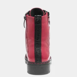 Relife Bev Womens Red Shiny Lace Up Boot