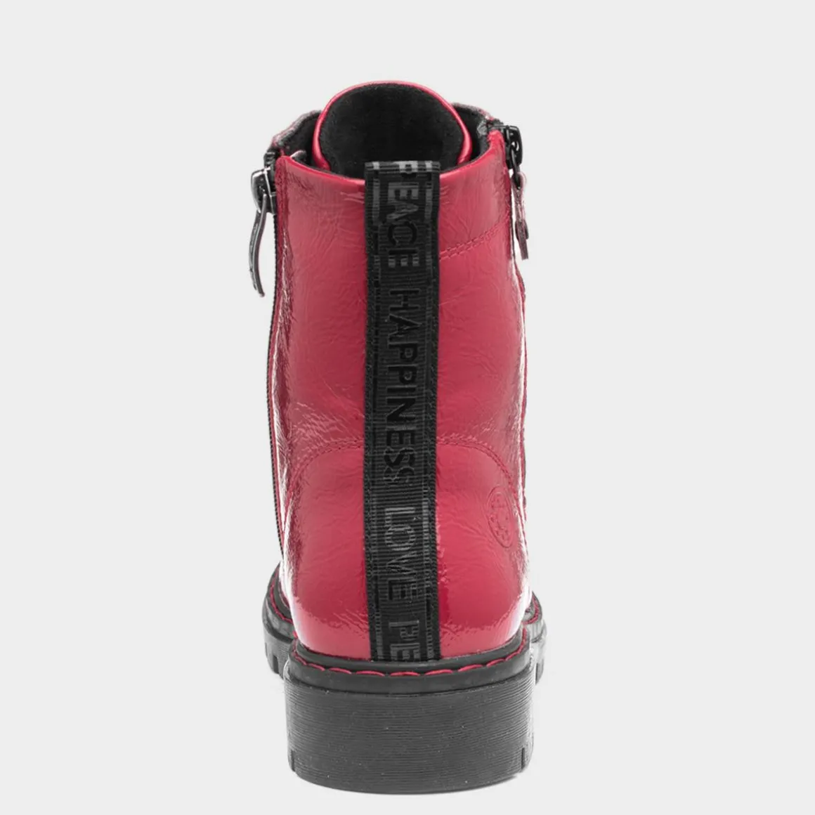 Relife Bev Womens Red Shiny Lace Up Boot