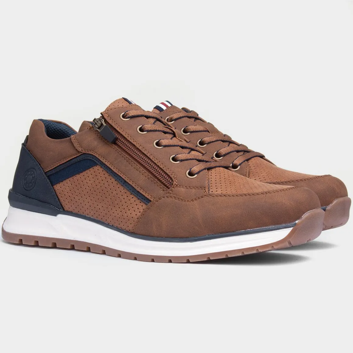 Relife Casey Mens Cognac Brown Lace Up Shoes