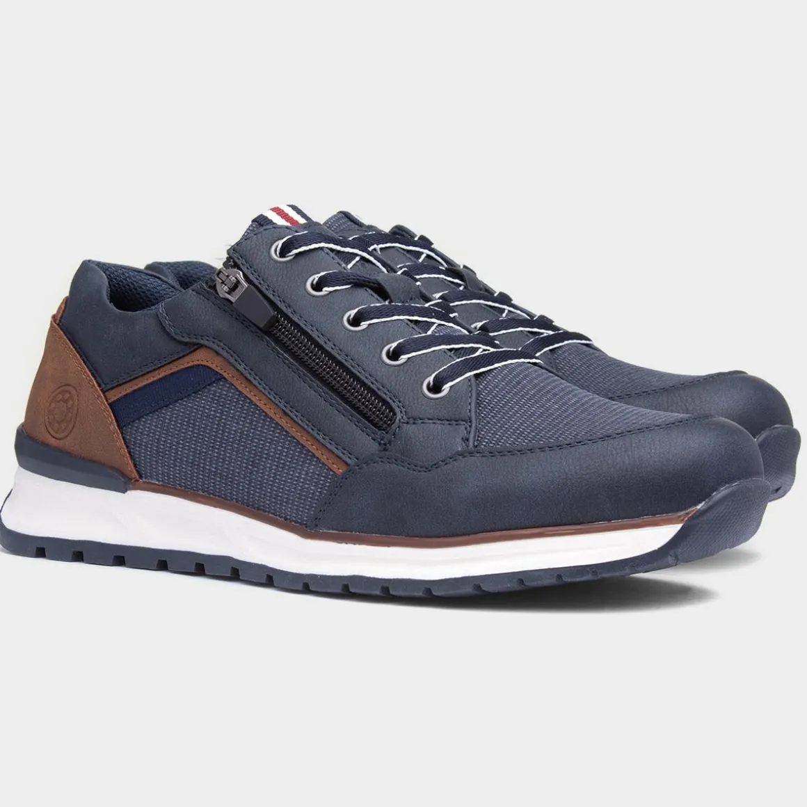 Relife Casey Mens Navy and Brown Casual Shoes