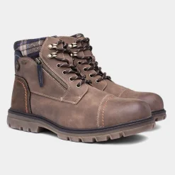 Relife Chris Mens Cognac Brown Zip Up Boot