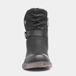 Relife Clare Womens Black Faux Fur Lined Boot