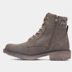 Relife Dahlia Womens Khaki Lace Up Ankle Boot