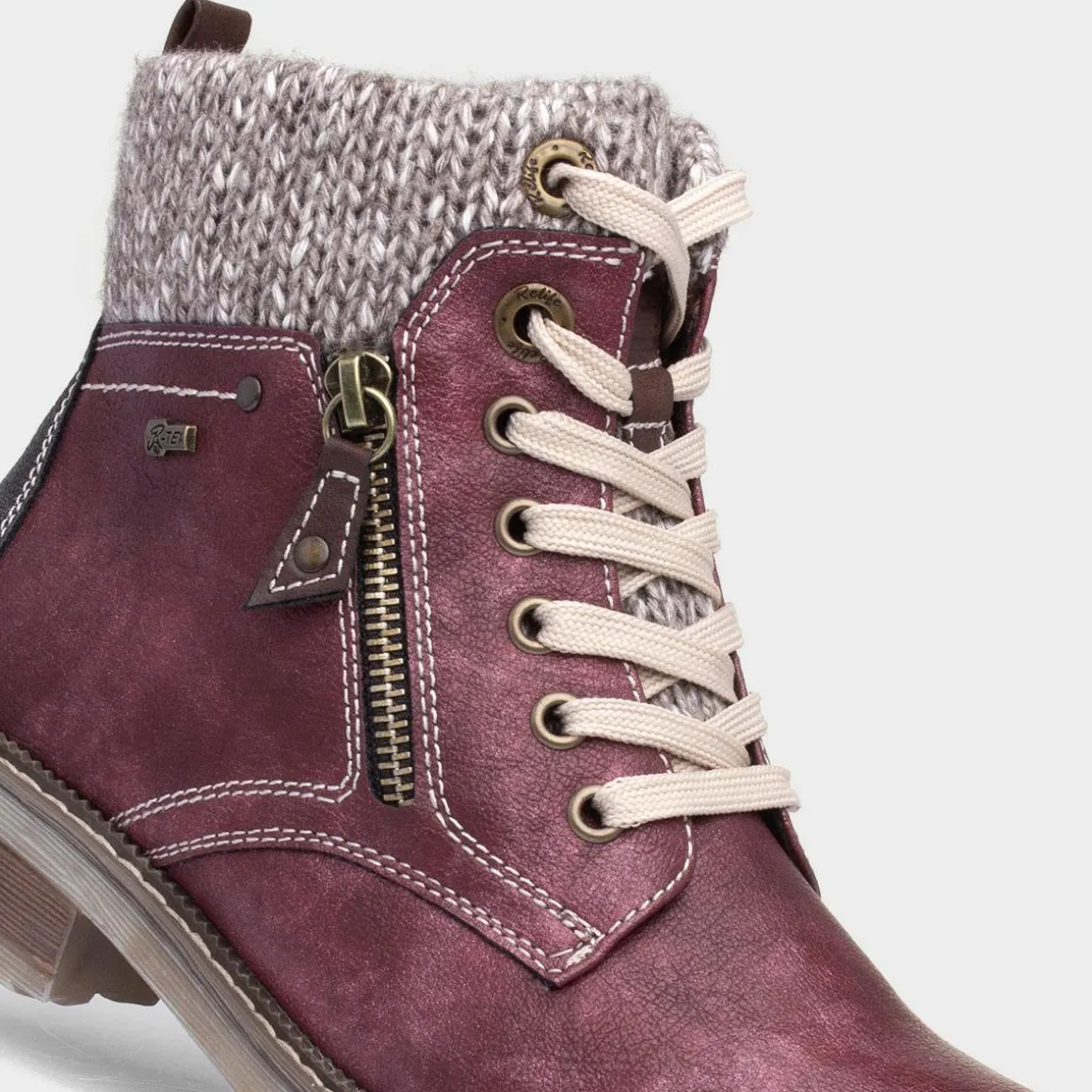 Relife Diane Womens Red Lace Up Ankle Boot