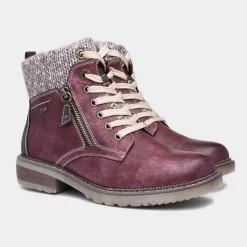 Relife Diane Womens Red Lace Up Ankle Boot