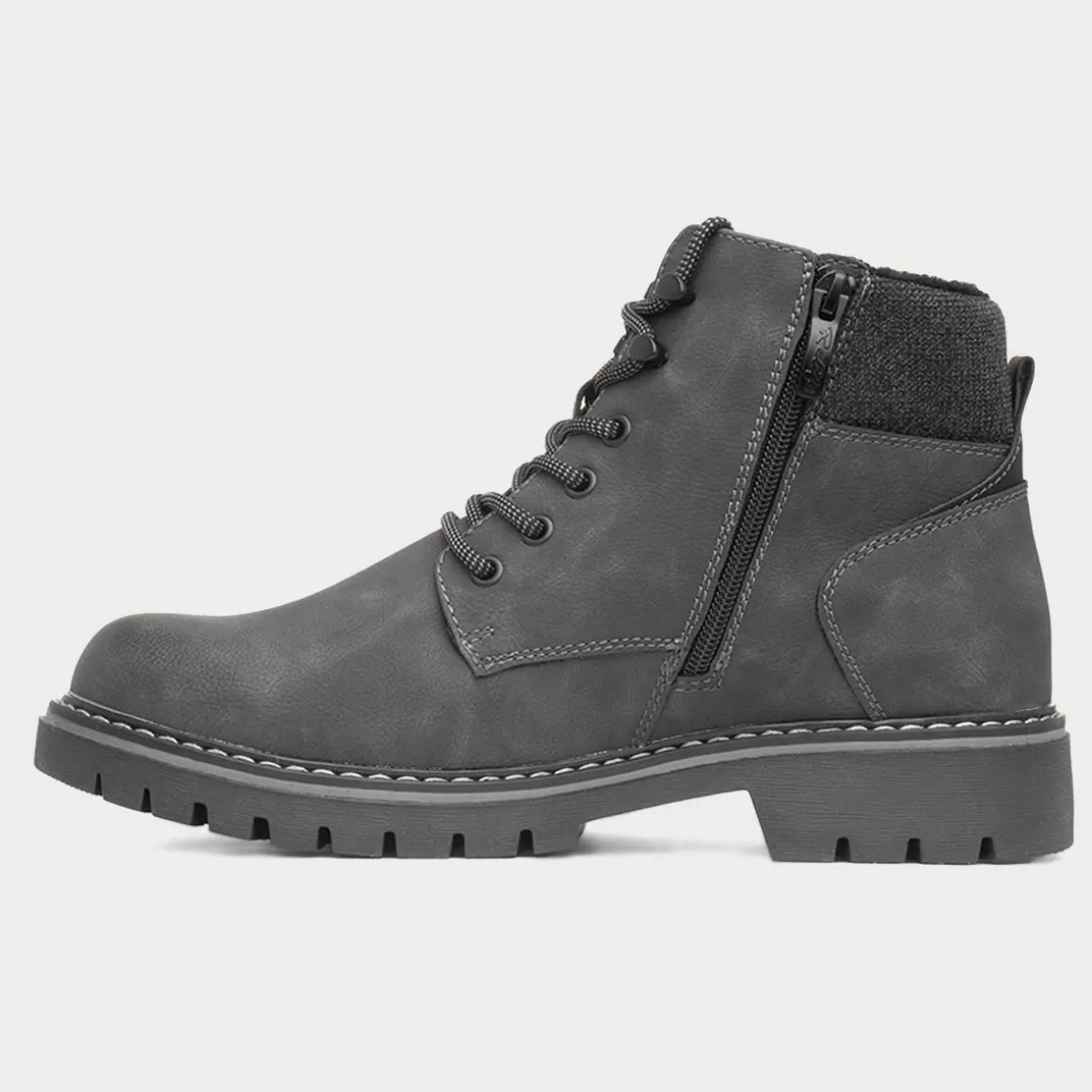 Relife Jay Mens Grey Wide Fit Ankle Boot