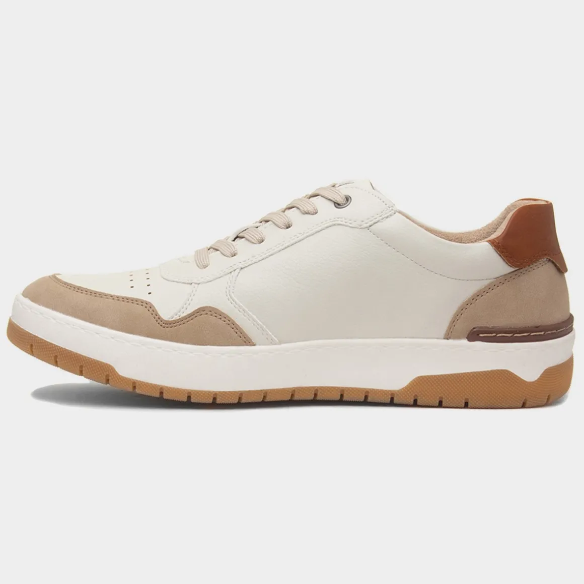 Relife Leon Mens Cream Wide Fit Casual Shoe