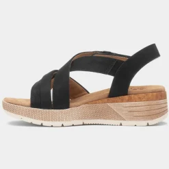 Relife Maldives Womens Black Wedge Sandal