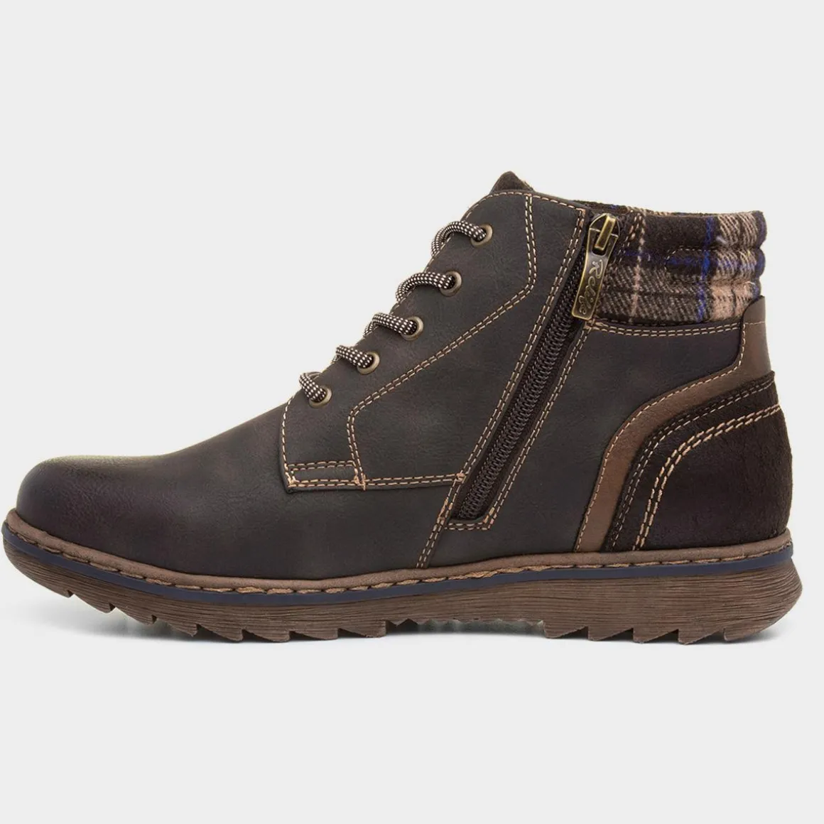 Relife Nick Mens Brown Lace Up Ankle Boot