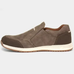 Relife Rob Mens Taupe Slip On Casual Shoe