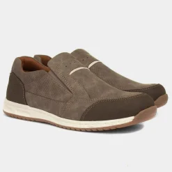 Relife Rob Mens Taupe Slip On Casual Shoe
