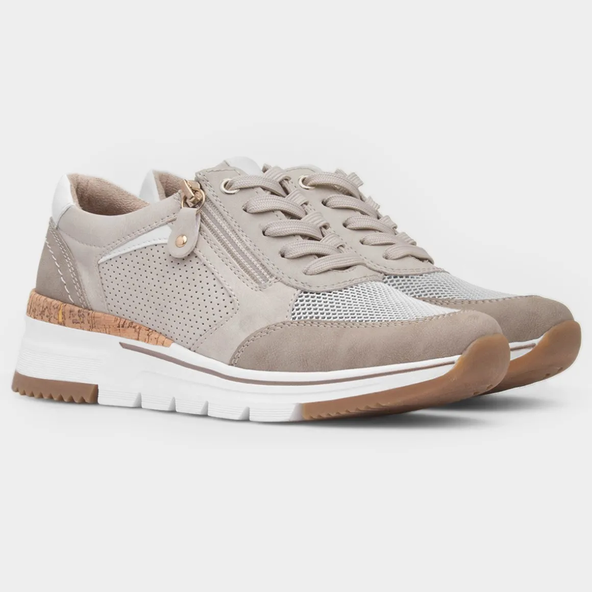 Relife Sarah Womens Beige Lace Up Shoe