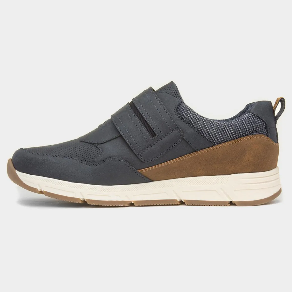 Relife Stephen Mens Navy Easy Fasten Shoe