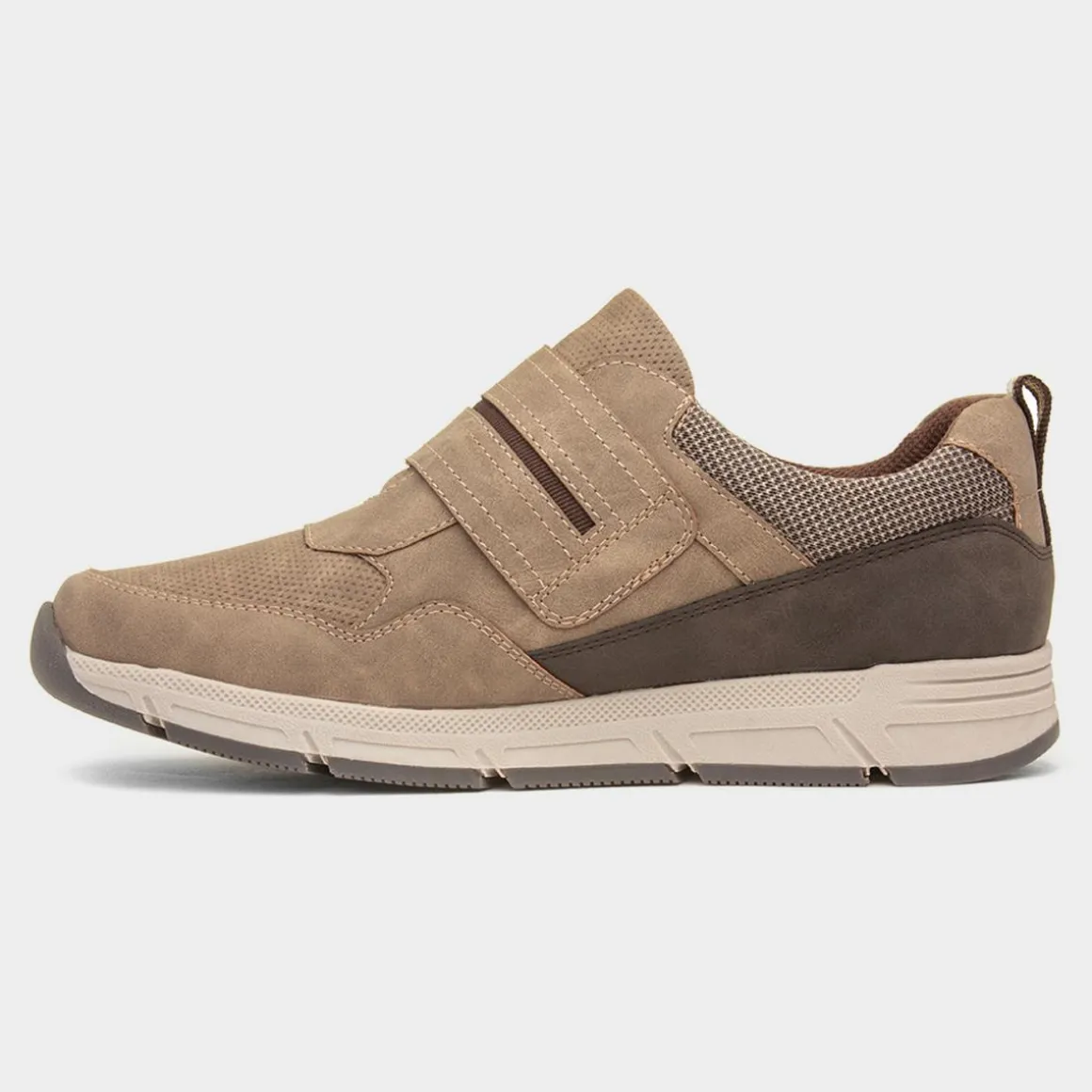 Relife Stephen Mens Taupe Easy Fasten Shoe