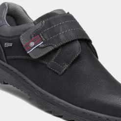 Relife Steve Mens Black Easy Fasten Shoe