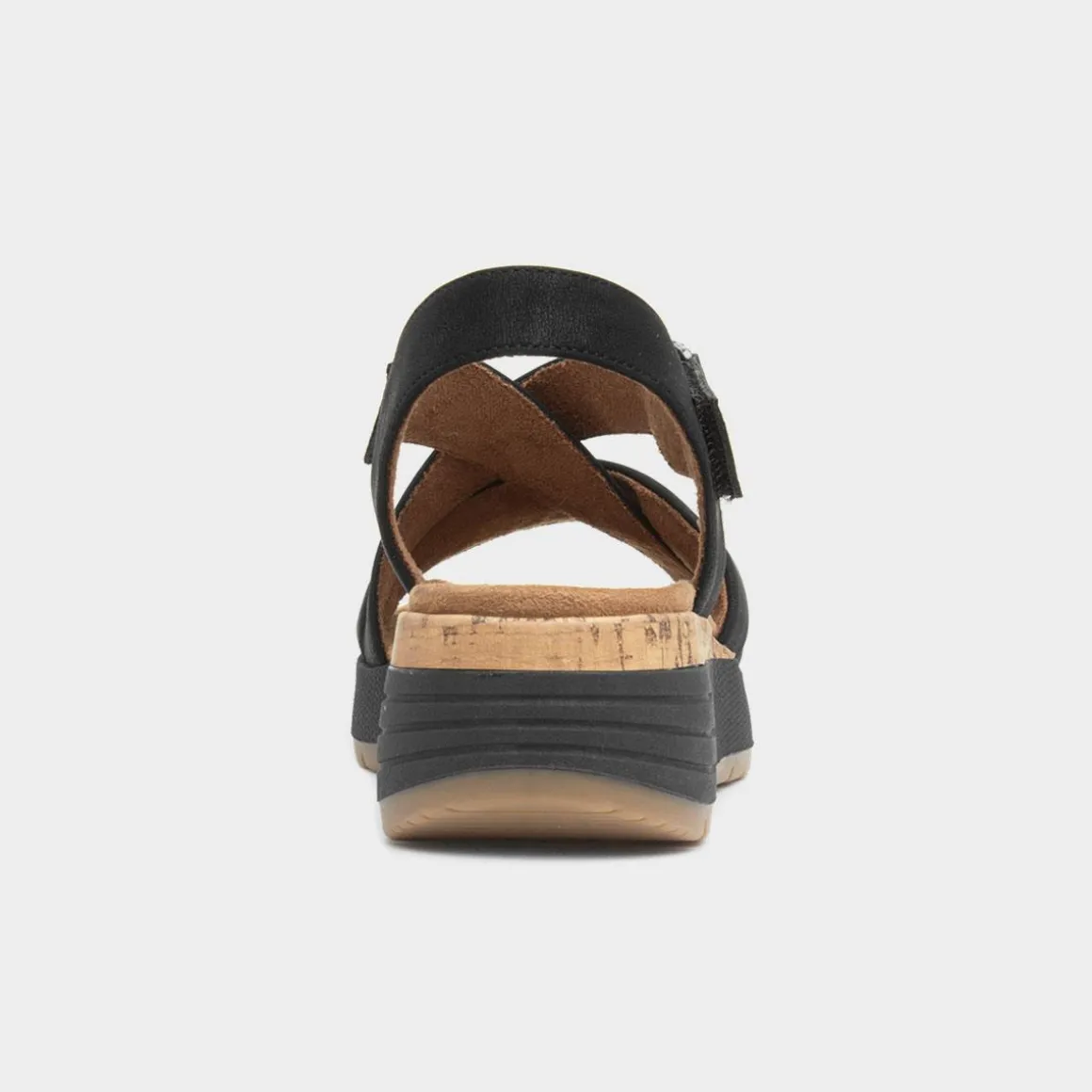 Relife Sukie Womens Black Strappy Wedge Sandal