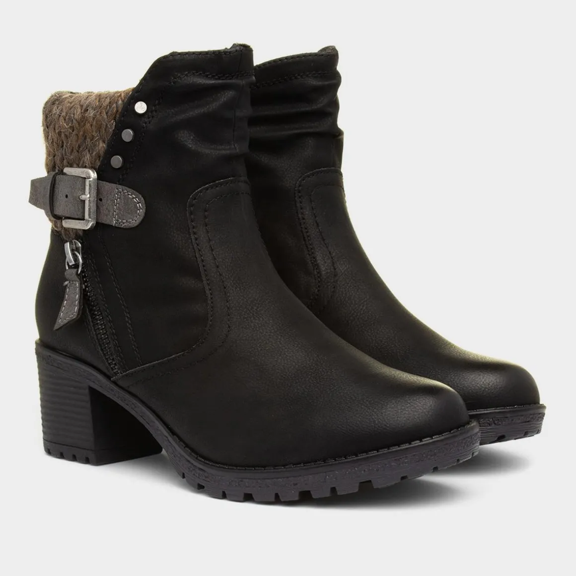 Relife Tracey Womens Black Heeled Boot