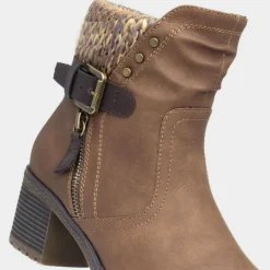 Relife Tracey Womens Tan Ankle Heeled Boot