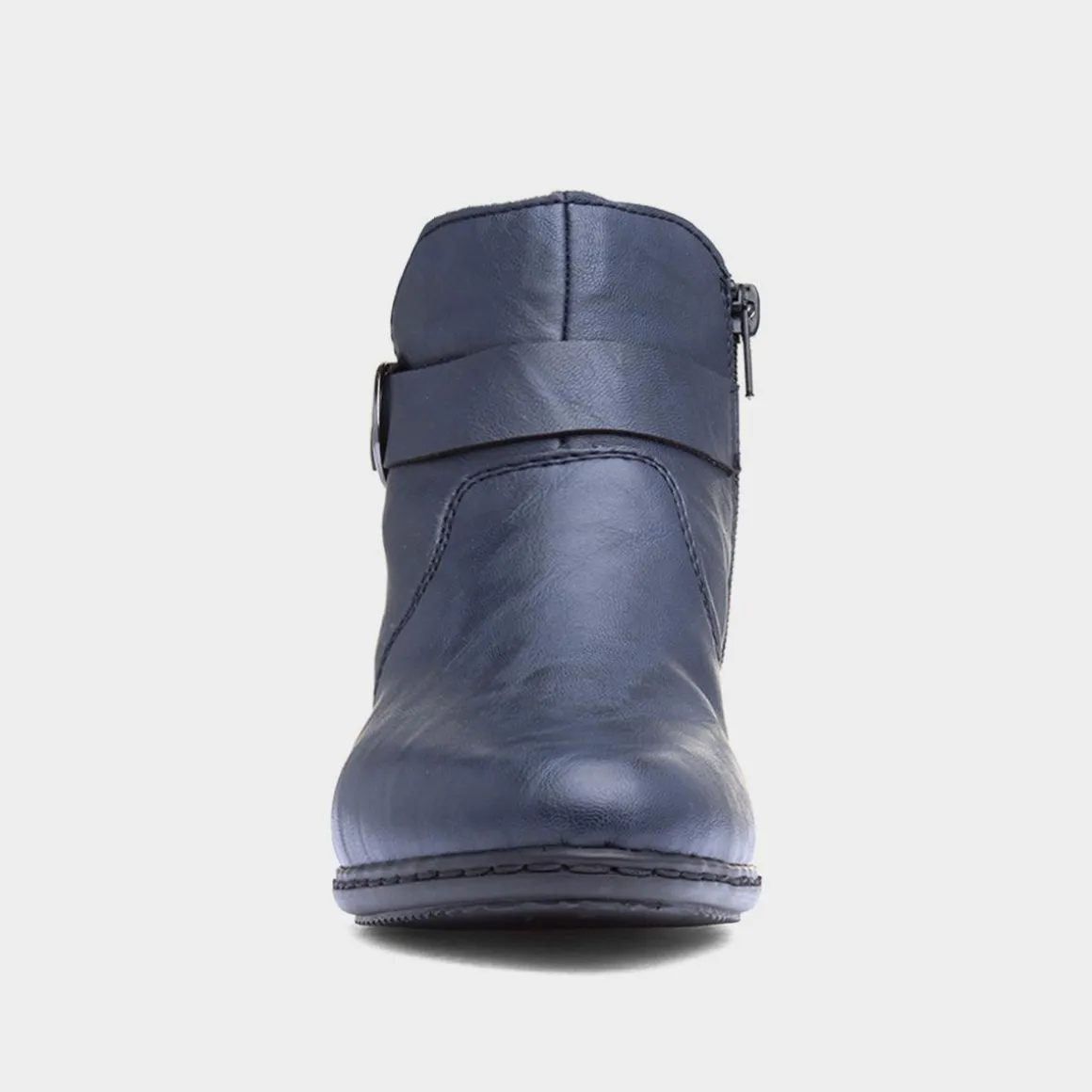 Rieker Antistress Womens Navy Zip Up Ankle Boot