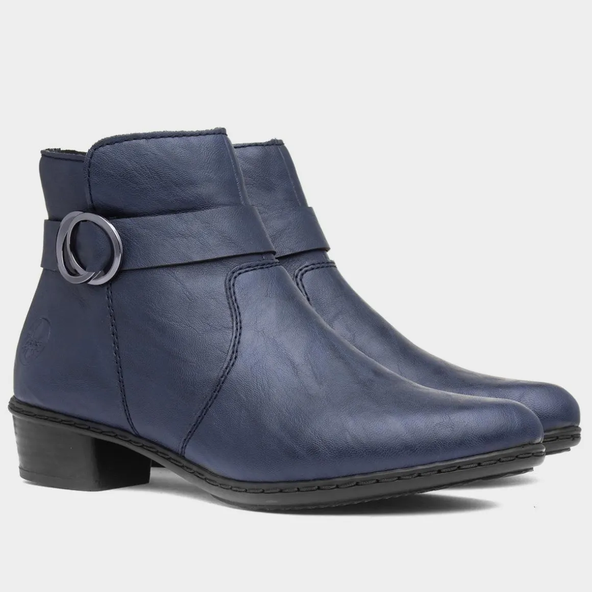 Rieker Antistress Womens Navy Zip Up Ankle Boot