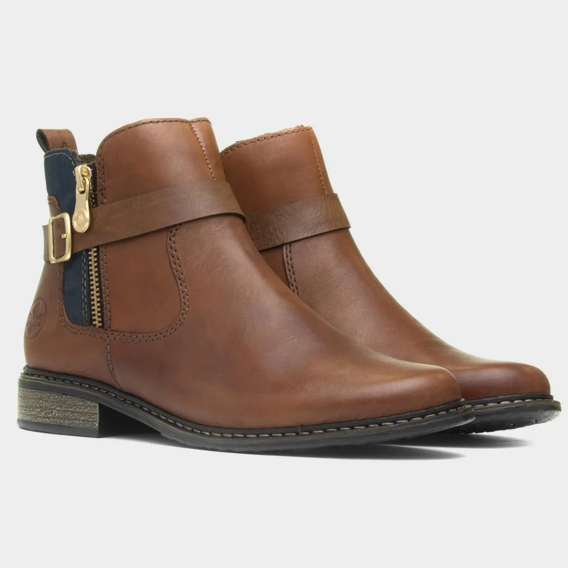 Rieker Antistress Womens Chestnut Leather Boot