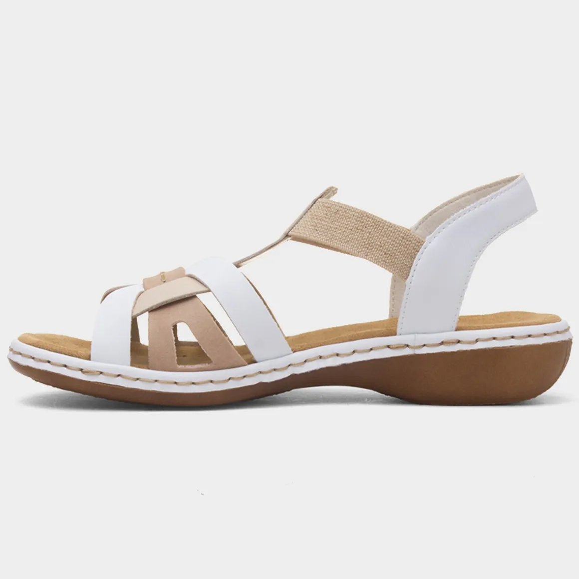Rieker Antistress Womens White Strappy Sandal