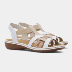 Rieker Antistress Womens White Strappy Sandal