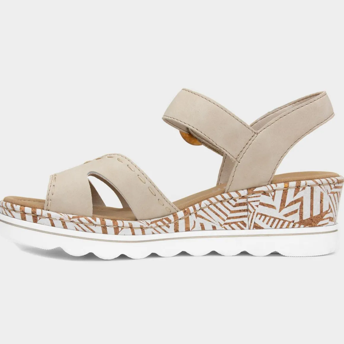 Rieker Antistress Womens Beige Wedge Sandal