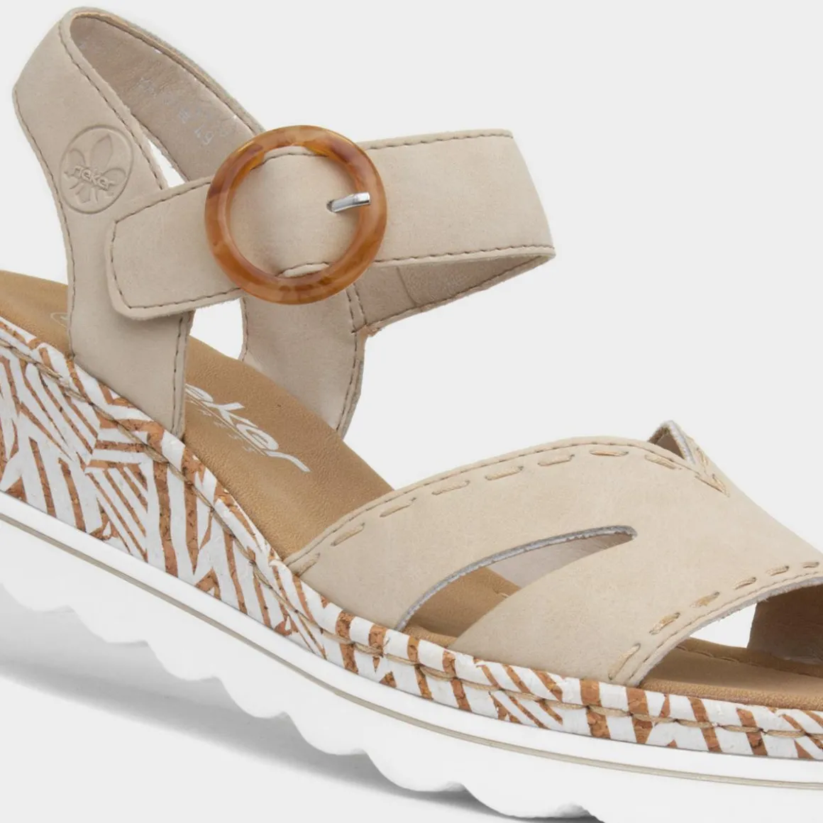 Rieker Antistress Womens Beige Wedge Sandal