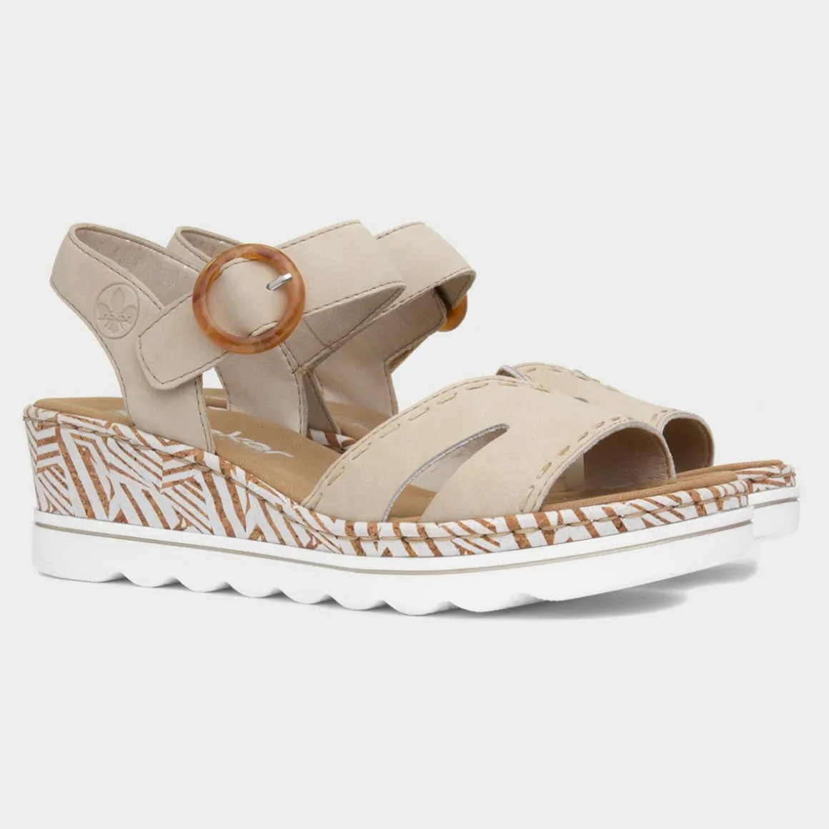 Rieker Antistress Womens Beige Wedge Sandal