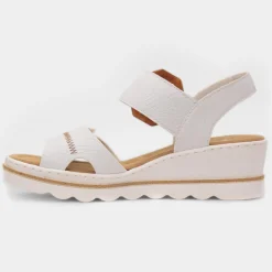 Rieker Antistress Womens White Wedge Sandal