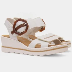 Rieker Antistress Womens White Wedge Sandal