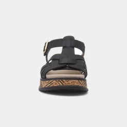 Rieker Antistress Womens Black Leather Sandal