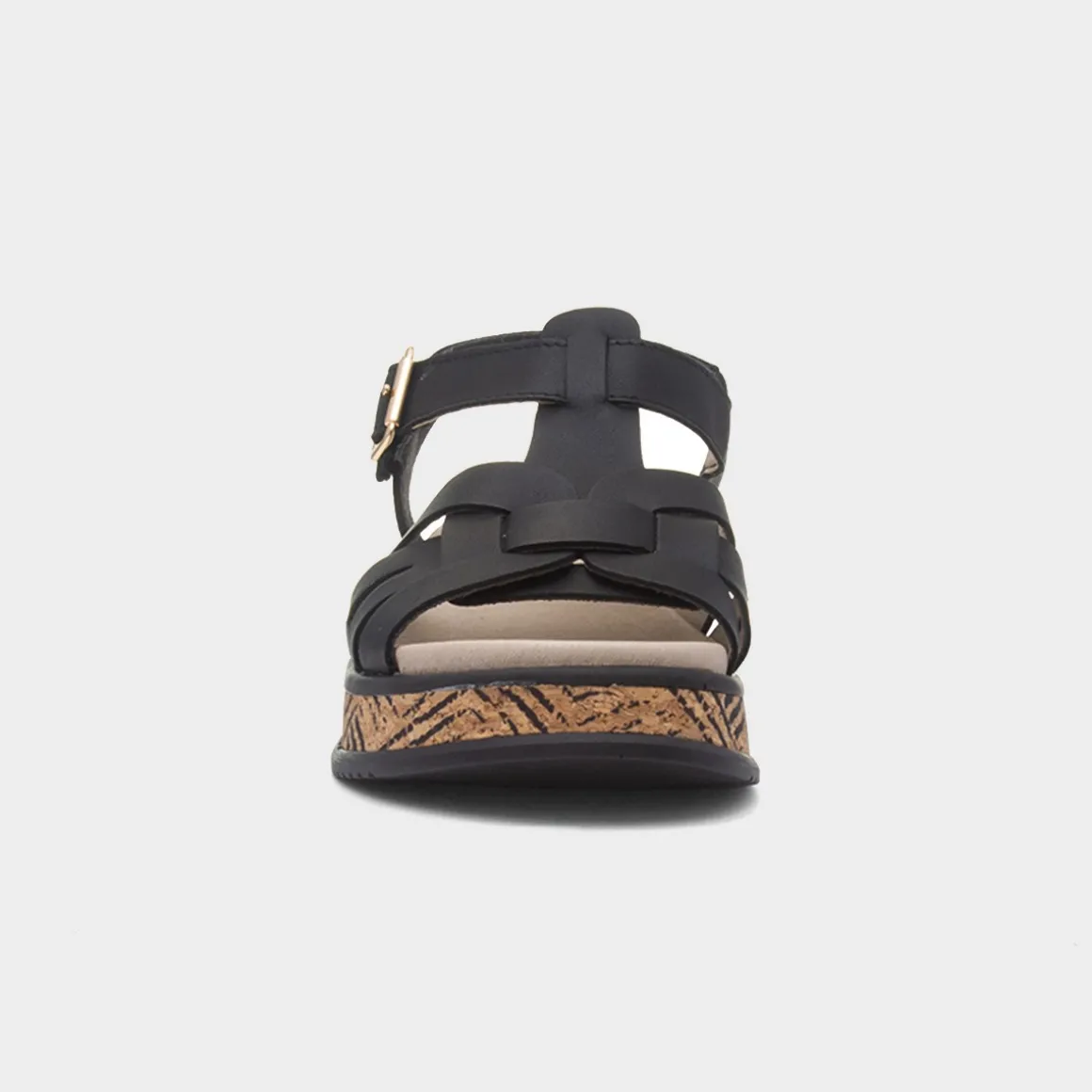 Rieker Antistress Womens Black Leather Sandal