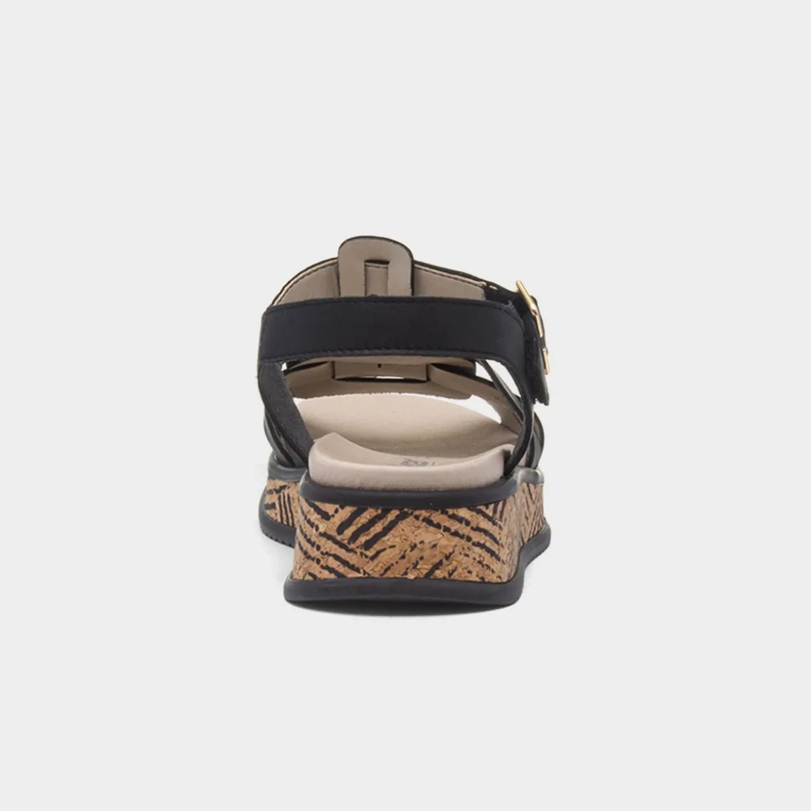 Rieker Antistress Womens Black Leather Sandal