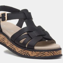 Rieker Antistress Womens Black Leather Sandal