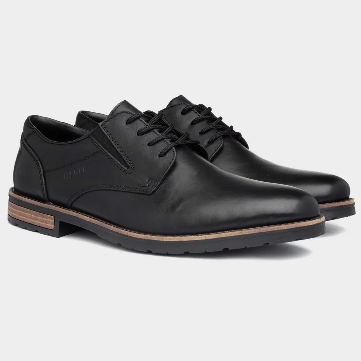 Rieker Mens Black Leather Lace Up Shoe