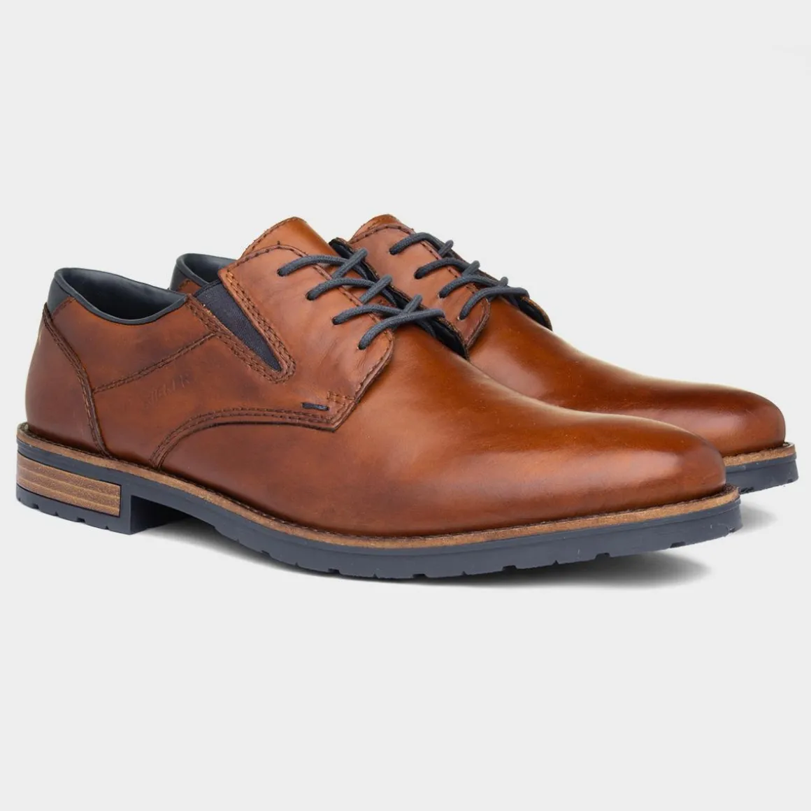 Rieker Mens Tan Leather Lace Up Shoe