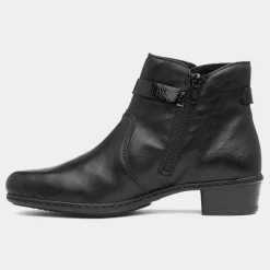 Rieker Womens Black Zip Ankle Boot