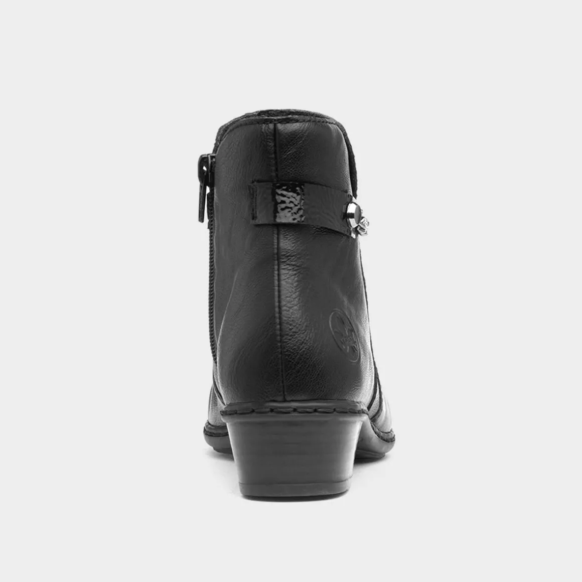 Rieker Womens Black Zip Ankle Boot