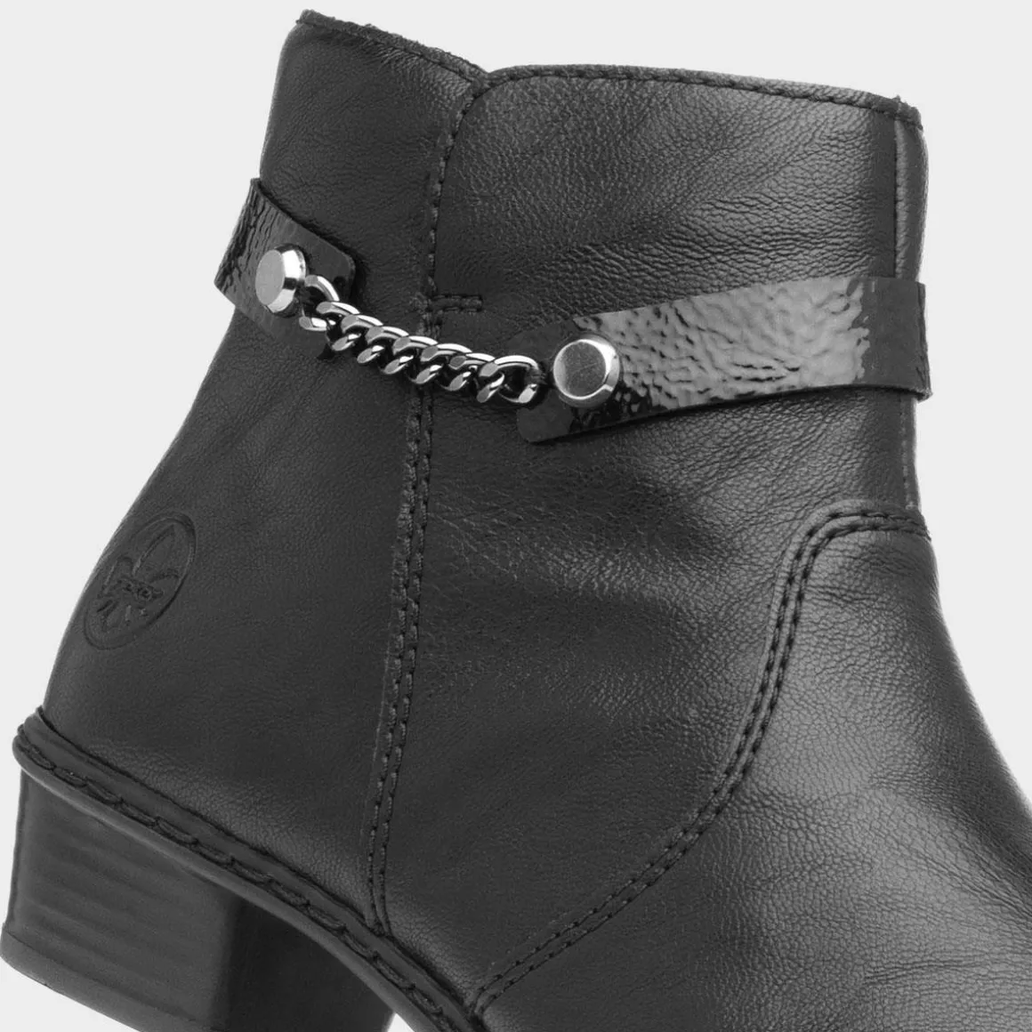 Rieker Womens Black Zip Ankle Boot