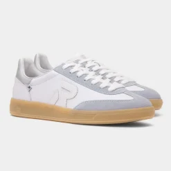 Rieker Womens White & Blue Leather Shoe
