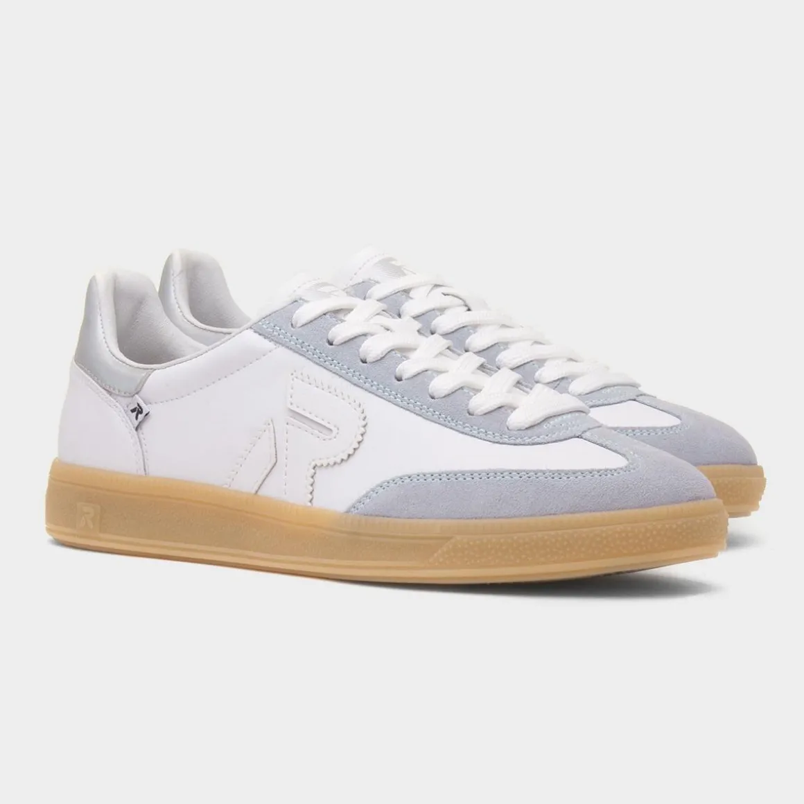 Rieker Womens White & Blue Leather Shoe