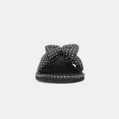 Sadie Womens Black Polka Dot Beach Mule